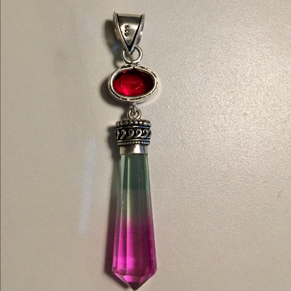 Bi-Color Tourmaline Garnet Pendant - Picture 4 of 4